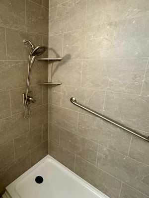 ADA Hand Bar added in FastBath Shower Conversion by BetterBath