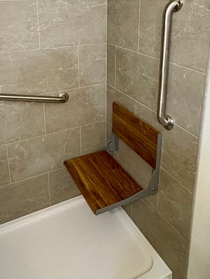 ADA Bars and fold-down Shower Seat, FastBath Transformation by BetterBath