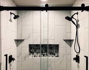Dual Shower Heads in Custom Bathroom Remodel by BetterBath