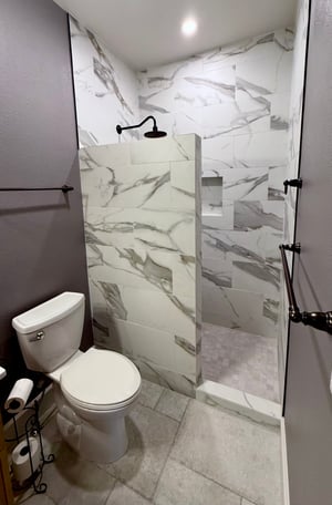Custom Tile shower with Pony Wall done by BetterBath